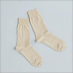 linen stockinette middle socks